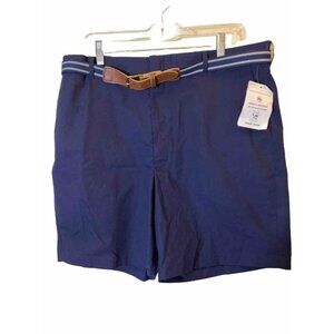 Vtg Knightsbridge Kmart Men Navy Shorts Belted Golf Bermuda READ